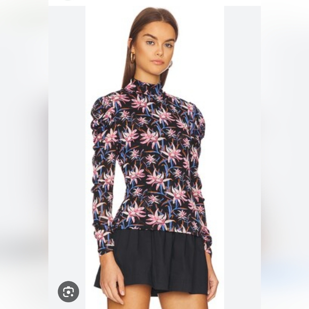 Diane von Furstenberg Remy high-neck floral top Medium